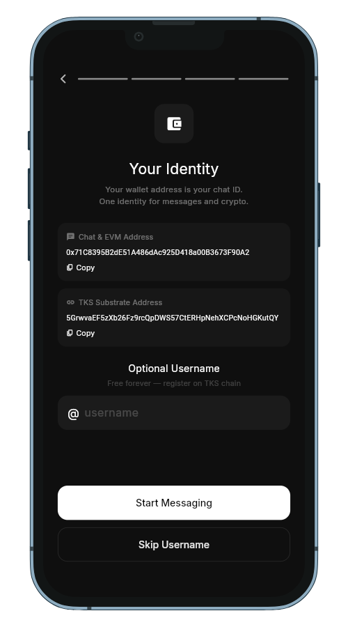 Cipher Identity — Your wallet address is your chat ID